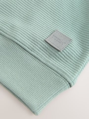 Sage Green Textured Fabric 100% Cotton Hoodie (3-16yrs) - Image 4 of 4