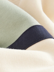 Cream/Green Colourblock Zip Through Hoodie (3-16yrs) - Image 3 of 4