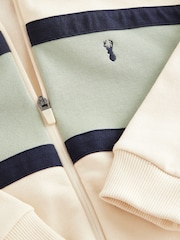 Cream/Green Colourblock Zip Through Hoodie (3-16yrs) - Image 4 of 4