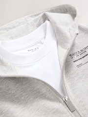 Grey/White Dropped Shoulder Sleeveless Zip Through Hoodie and T-Shirt Set (3-16yrs) - Image 5 of 5