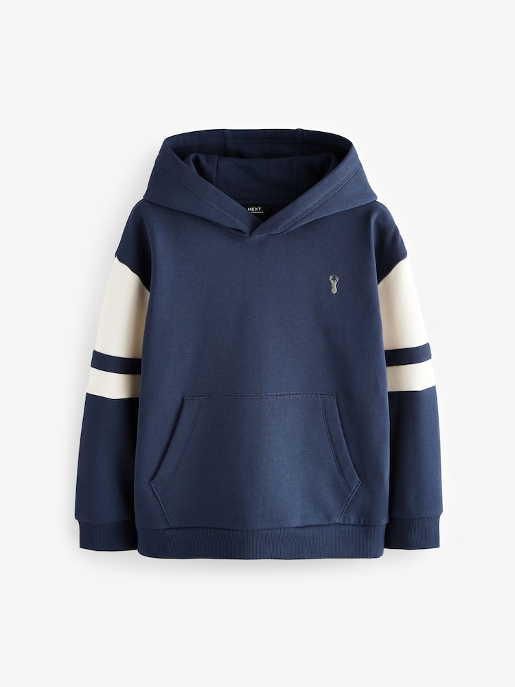 Navy Blue/Cream Colourblock Hoodie (3-16yrs) - Image 1 of 5