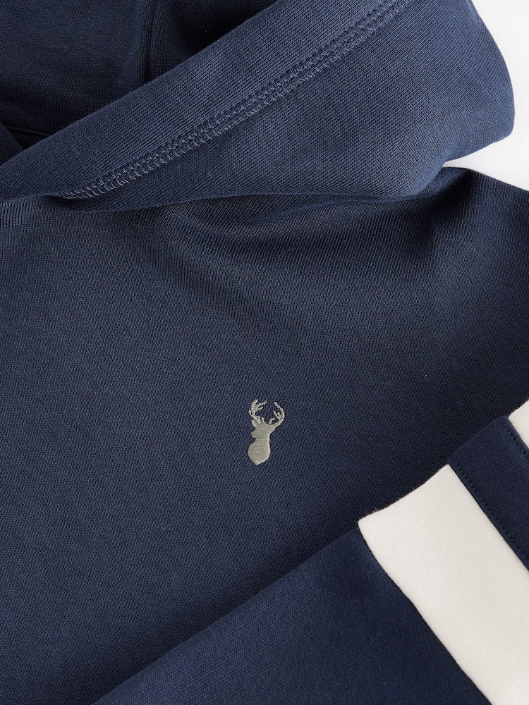 Navy Blue/Cream Colourblock Hoodie (3-16yrs) - Image 4 of 5