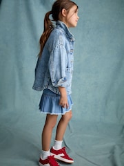 Mid Blue 100% Cotton Denim Skirt (3-16yrs) - Image 3 of 5