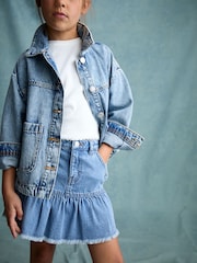 Mid Blue 100% Cotton Denim Skirt (3-16yrs) - Image 5 of 5