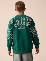 Green Subscribe Back Print Crew Neck Sweatshirt (3-16yrs) - Image 2 of 11