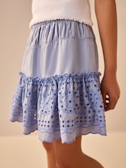 Blue 100% Cotton Embroidered Skort (3-16yrs) - Image 1 of 4