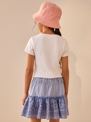 Blue 100% Cotton Embroidered Skort (3-16yrs) - Image 3 of 4