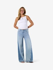 NOISY MAY Blue Wide Leg Panel Jeans - Image 4 of 5