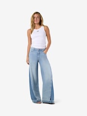 NOISY MAY Blue Wide Leg Panel Jeans - Image 5 of 5