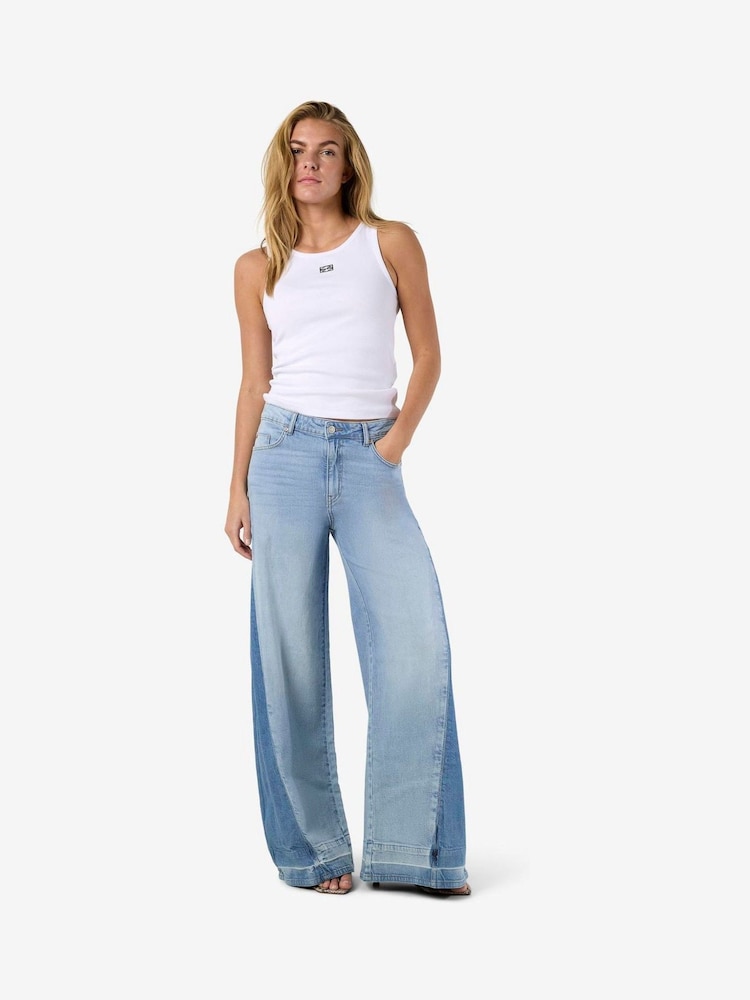 NOISY MAY Blue Wide Leg Panel Jeans - Image 5 of 5 NOISY MAY Blue Wide Leg Panel Jeans - Image 5 of 5