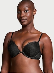 Victoria's Secret Black Add 2 Cups Push Up Rose Lace Bra - Image 1 of 3