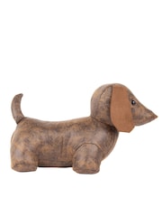 Paoletti Brown Dexter Faux Leather Dog Novelty Doorstop - Image 4 of 5