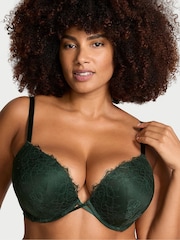 Victoria's Secret Botanical Green Bombshell Add 2 Cups Push Up Rose Lace Bra - Image 1 of 1