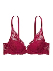 Victoria's Secret Campari Red Half Pad Plunge Lace Bra - Image 3 of 3