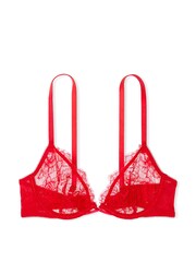 Victoria's Secret Lipstick Red Unlined Demi Rose Lace Bra - Image 3 of 3