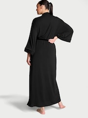 Victoria's Secret Black Modal Soft Velvet Trim Maxi Robe - Image 2 of 3