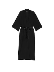 Victoria's Secret Black Modal Soft Velvet Trim Maxi Robe - Image 3 of 3