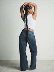 Dark Blue 100% Cotton Hourglass Superwide Jeans - Image 5 of 7