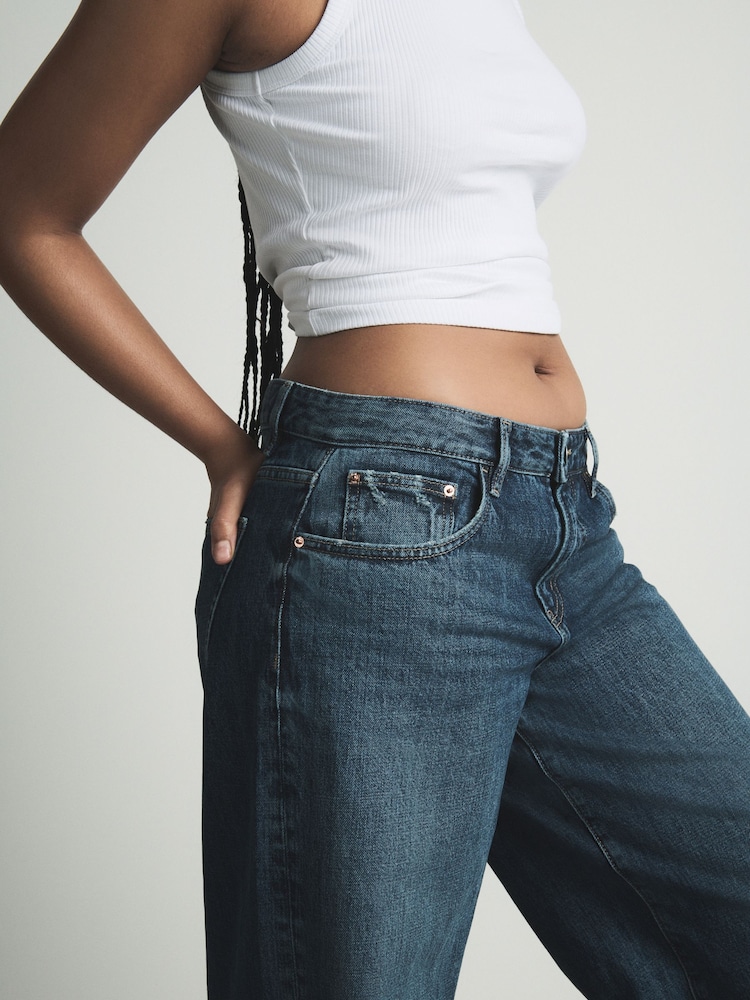 bleu foncé - Jeans super larges 100% coton Hourglass - Image 6 of 7