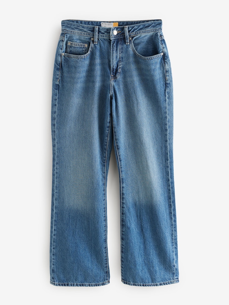 Dark Blue Hourglass Relaxed Bootcut 100% Cotton Jeans - Image 1 of 3
