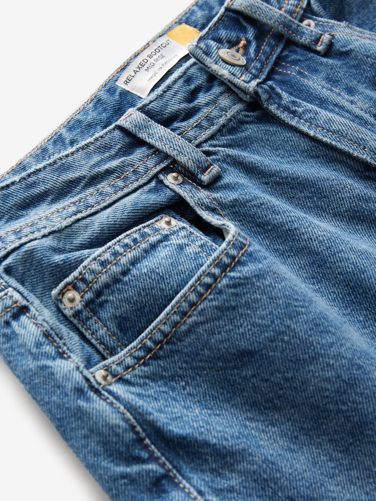 Dark Blue Hourglass Relaxed Bootcut 100% Cotton Jeans - Image 2 of 3