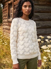Roman White Heart Detail Knit Blouse - Image 1 of 4