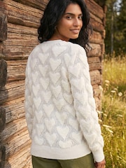 Roman White Heart Detail Knit Blouse - Image 3 of 4