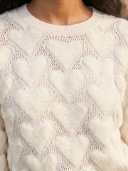 Roman White Heart Detail Knit Blouse - Image 4 of 4