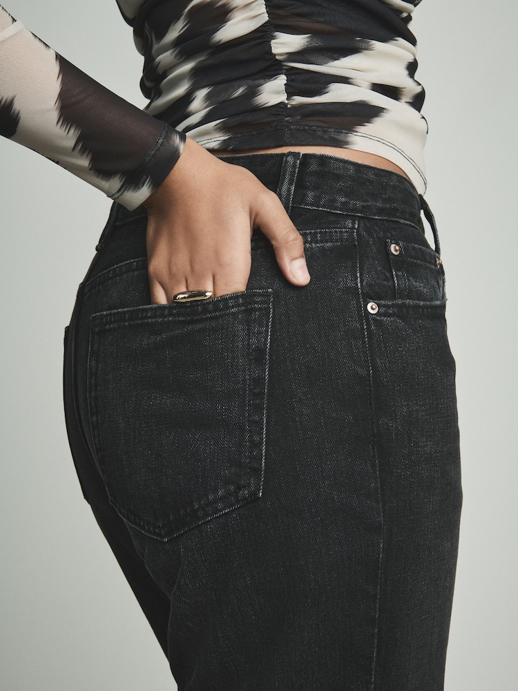 Black Hourglass Baggy 100% Cotton Wide Leg Jeans - Image 6 of 6