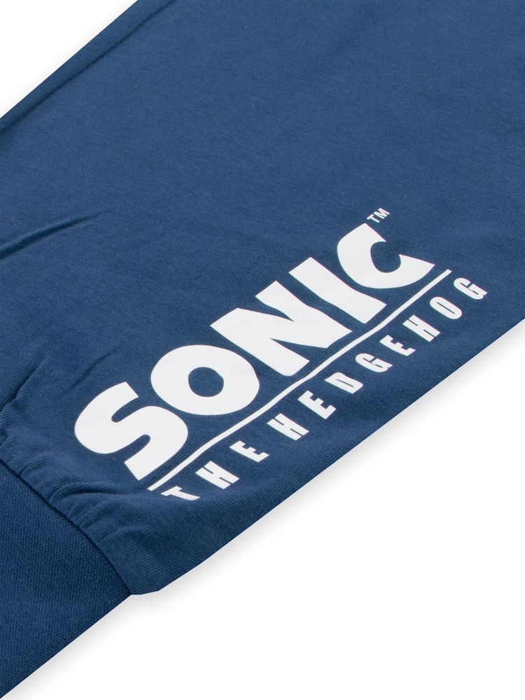 Character Blue Sonic The Hedgehog 100% Cotton Pyjamas Set - Image 5 of 5