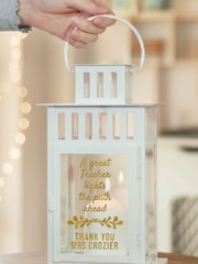 Personalised Teacher Quote White Lantern by Jonnys Sister - Image 1 of 2