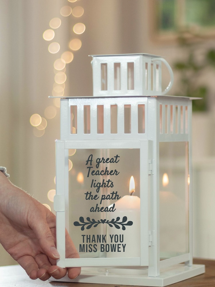 Personalised Teacher Quote White Lantern by Jonnys Sister - Image 2 of 2