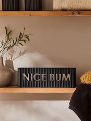 Black Nice Bum Rib Word Block Ornament - Image 1 of 5