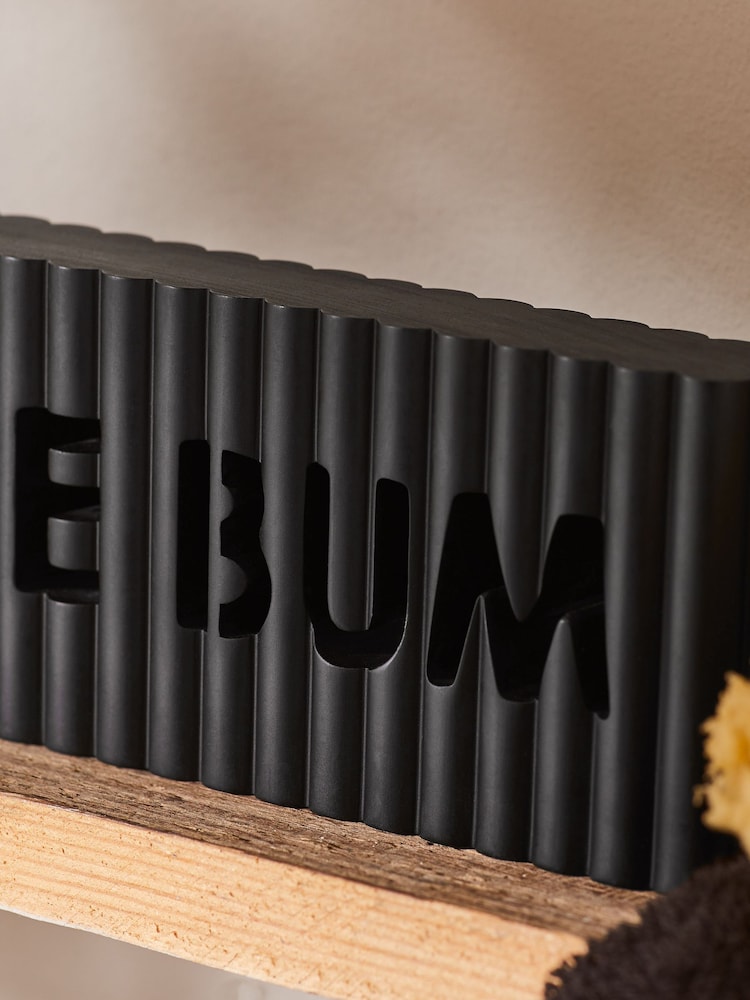 Black Nice Bum Rib Word Block Ornament - Image 2 of 5