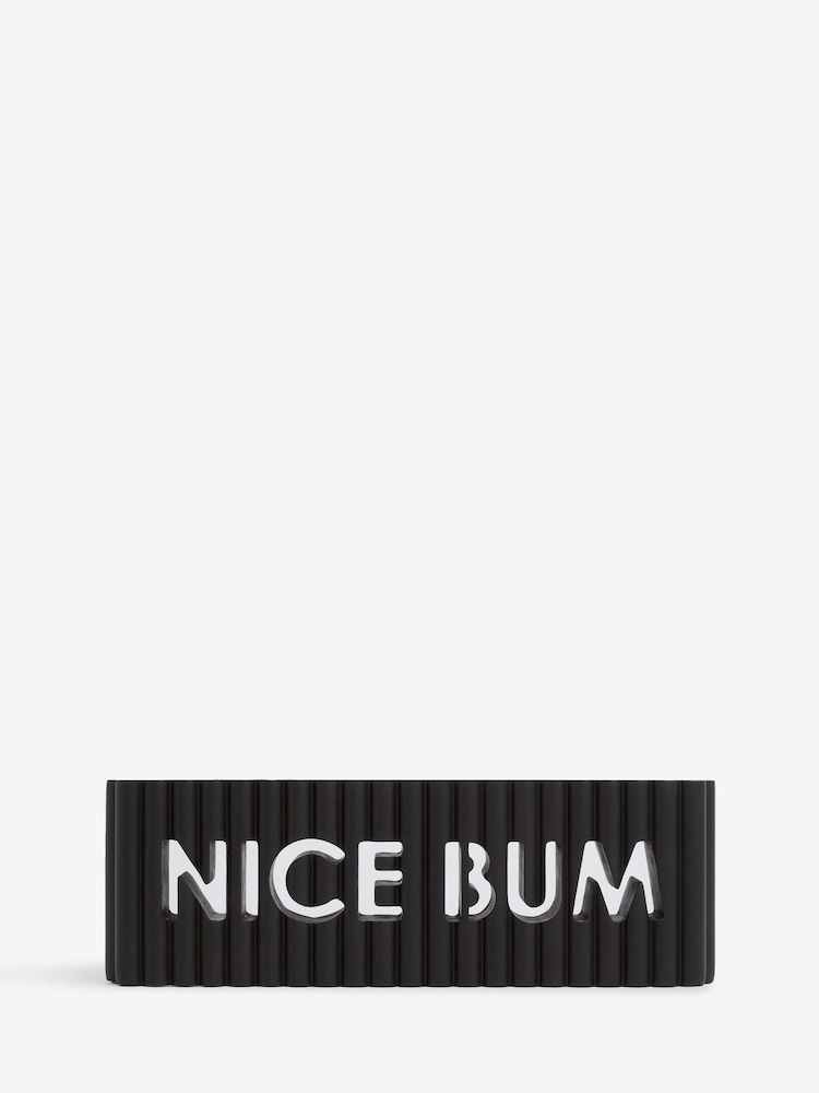 Black Nice Bum Rib Word Block Ornament - Image 3 of 5