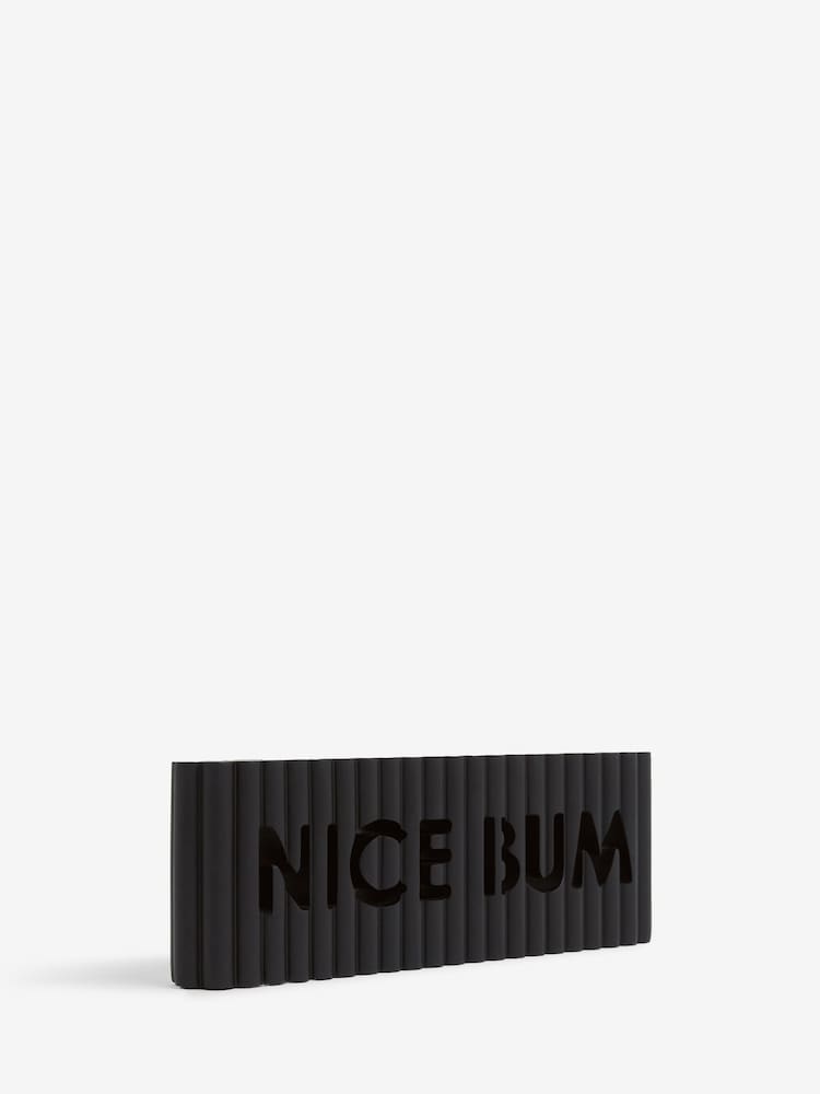 Black Nice Bum Rib Word Block Ornament - Image 4 of 5