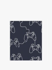 Navy Gamer Doodle A4 Wallpaper Sample - Image 2 of 3