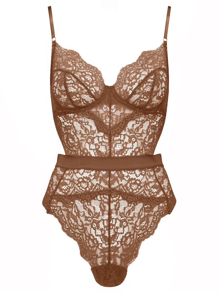 Marrón - Bodi Hold Me Tight 3 de encaje de Ann Summers - Imagen 4 de 4