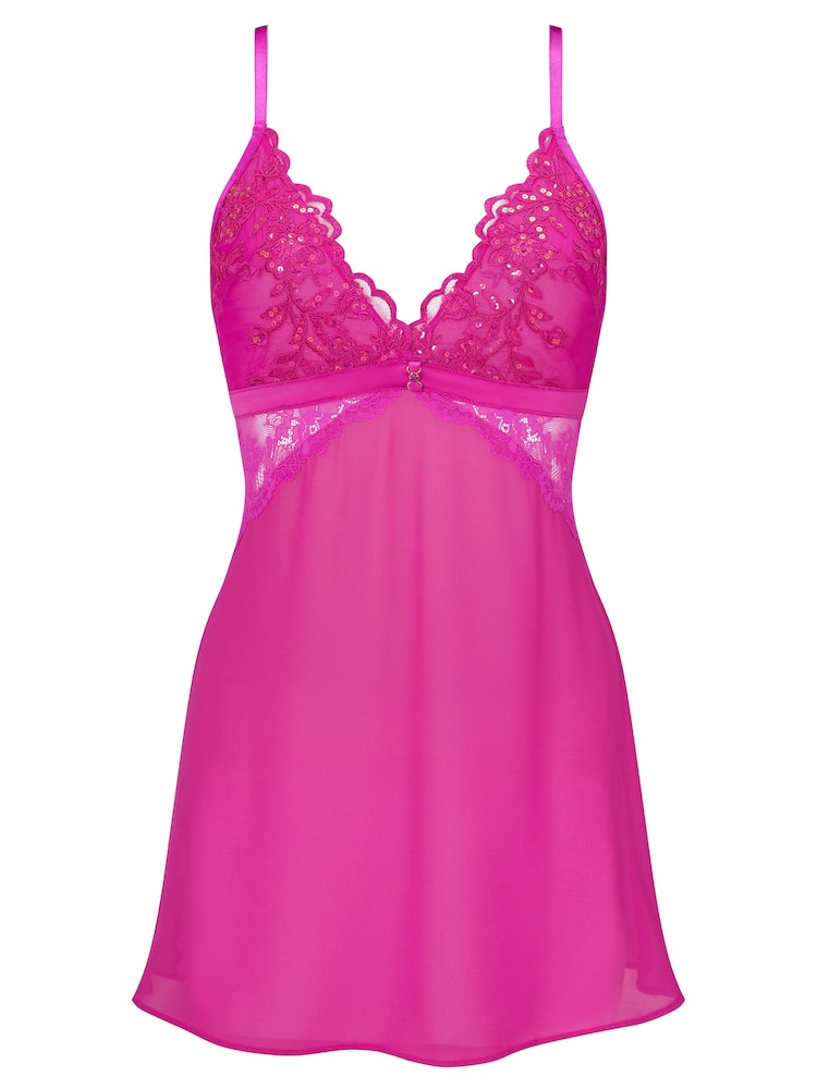 Ann Summers Purple Embroidered Icon Chemise Slip - Image 4 of 4