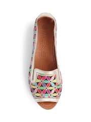 Pavers Gold multi Leather Cut Out Detail Pumps - Image 4 of 5