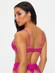 Ann Summers Purple Icon Embroidered Padded Plunge Bra - Image 2 of 5