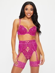 Ann Summers Purple Icon Embroidered Padded Plunge Bra - Image 4 of 5