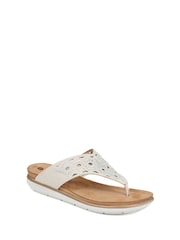 Pavers Beige Embellished Toe-Post Sandals - Image 2 of 5
