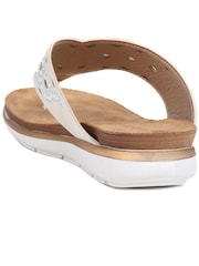 Pavers Beige Embellished Toe-Post Sandals - Image 3 of 5