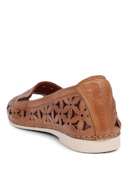 Pavers Tan Leather Cut Out Detail Pumps - Image 5 of 5