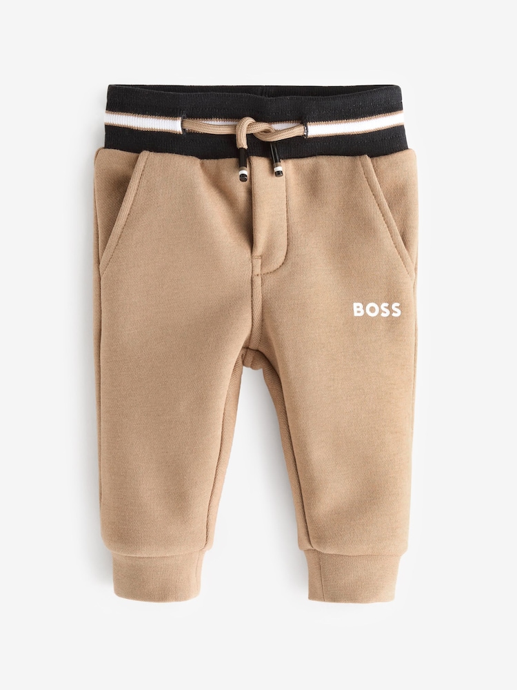 BOSS Natural Baby Joggers With Tipping Detail - Image 1 of 5