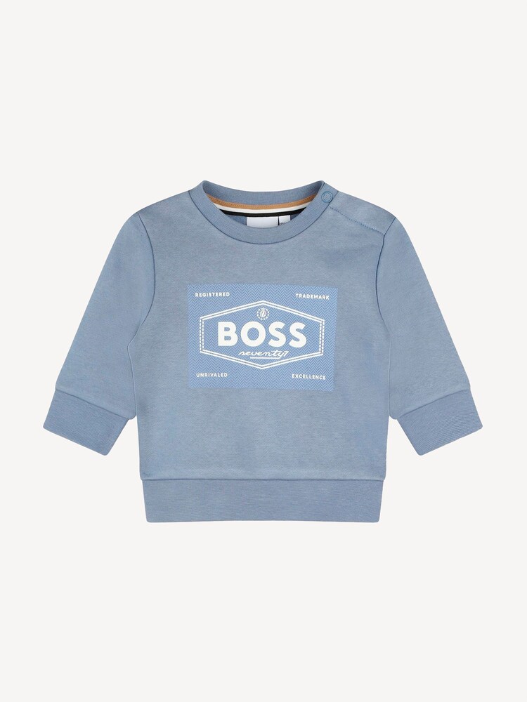 BOSS Blue Vintage Logo Baby Crew Neck Sweatshirt - Image 1 of 2