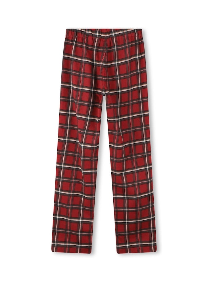 BOSS Red Flannel Check Logo Pyjama Top & Trousers Set - Image 5 of 5