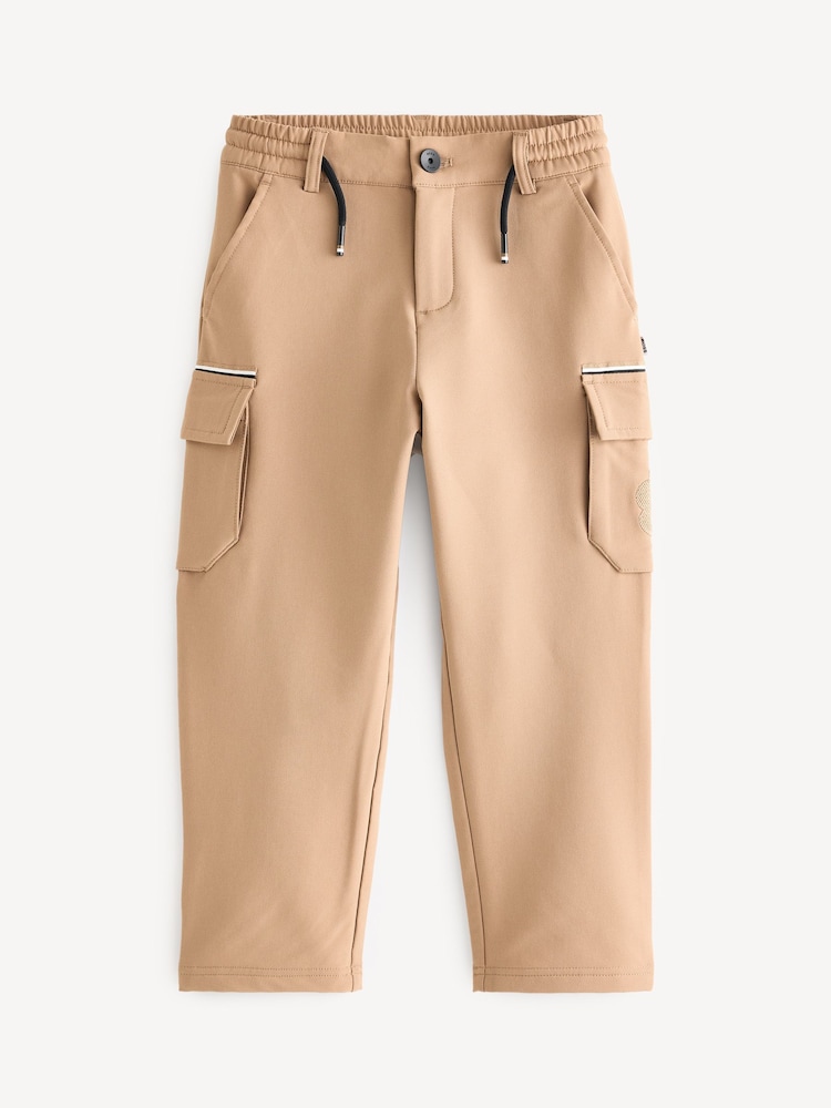 BOSS Natural Cargo Trousers With Logo Pocket Detail - Image 1 of 2