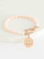 Lauren Ralph Lauren Gold Tone Pearl Toggle Bracelet - Image 1 of 3